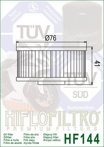 XJ 900 F (1982 - 1993) "hiflo" alyvos filtras hf144 | Hiflofiltro