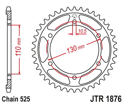 MT 09 SP (2018 - 2018) plieninė galinė žvaigždutė | JT Sprockets