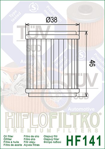 WR 450 F (2003 - 2008) alyvos filtras | Hiflofiltro