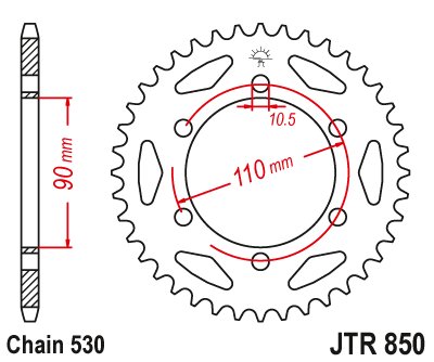 XS 650 (1974 - 1983) plieninė galinė žvaigždutė | JT Sprockets