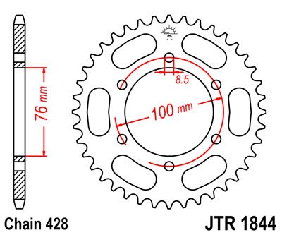 MT 125 (2015 - 2022) plieninė galinė žvaigždutė | JT Sprockets