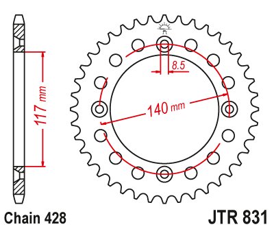 YZ 80 (1984 - 1992) plieninė galinė žvaigždutė | JT Sprockets