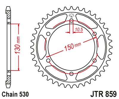 FZR 1000 (1987 - 1995) plieninė galinė žvaigždutė | JT Sprockets