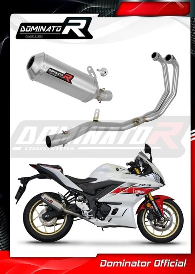 YZF R3 (1970 - 2022) full exhaust system silencer ov g2 | Dominator