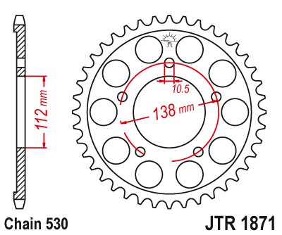 YZF R6 (1999 - 2002) plieninė galinė žvaigždutė | JT Sprockets