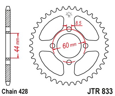 TT R 125 (2000 - 2001) plieninė galinė žvaigždutė | JT Sprockets