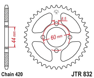 YSR 50 (1986 - 1992) plieninė galinė žvaigždutė | JT Sprockets