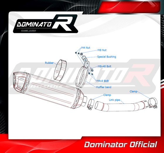 YZF 600 R THUNDERCAT (1996 - 2006) exhaust silencer hp1 | Dominator