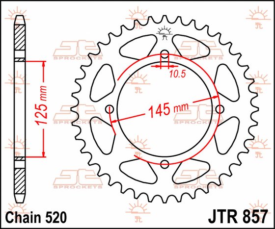 XT 550 (1982 - 1983) galinė žvaigždutė 47 danties žingsnis 520 jtr85747 | JT Sprockets