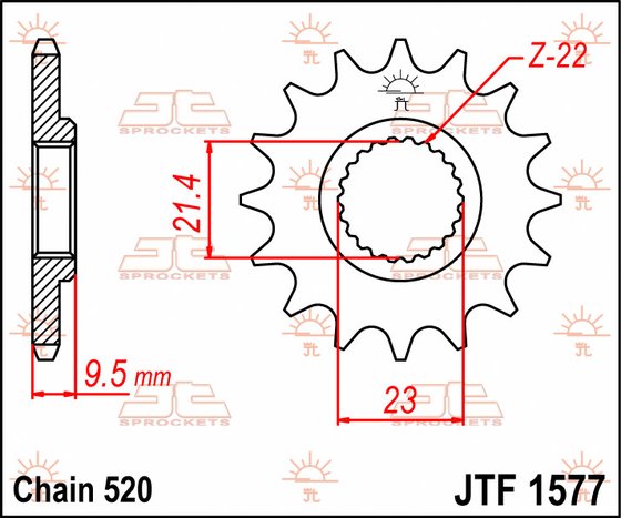 XT 600 (1999 - 2003) plieninė priekinė žvaigždutė | JT Sprockets