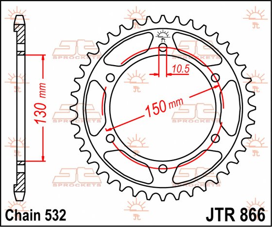 FZR 1000 (1987 - 1995) galinė žvaigždutė | JT Sprockets