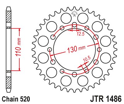 FZ1 S FAZER (2006 - 2015) plieninė galinė žvaigždutė | JT Sprockets