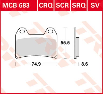 XT 660 X (2004 - 2016) universalios organinės standartinės stabdžių trinkelės | TRW