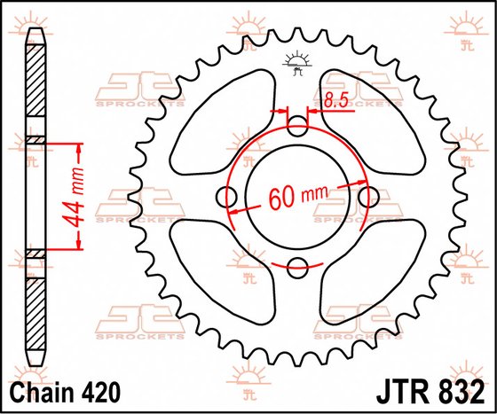 FS1 (1977 - 1980) plieninė galinė žvaigždutė | JT Sprockets