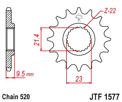 TT 600 RE (2004 - 2004) plieninė priekinė žvaigždutė | JT Sprockets