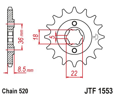 SRX 250 (1987 - 1987) plieninė priekinė žvaigždutė | JT Sprockets