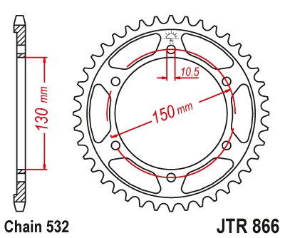 GTS 1000 (1993 - 1999) galinė žvaigždutė | JT Sprockets