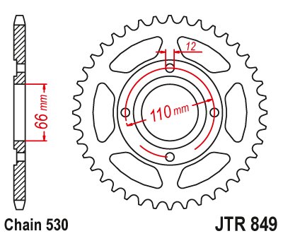 RD 400 (1976 - 1978) plieninė galinė žvaigždutė | JT Sprockets