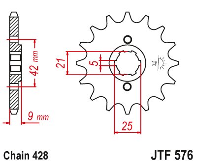 XT 350 (1985 - 2000) plieninė priekinė žvaigždutė | JT Sprockets