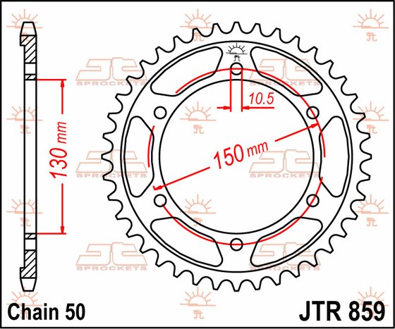 FJ 1200 (1986 - 1996) plieninė galinė žvaigždutė | JT Sprockets