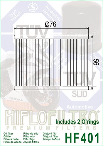 FZR 1000 (1987 - 1990) alyvos filtras | Hiflofiltro