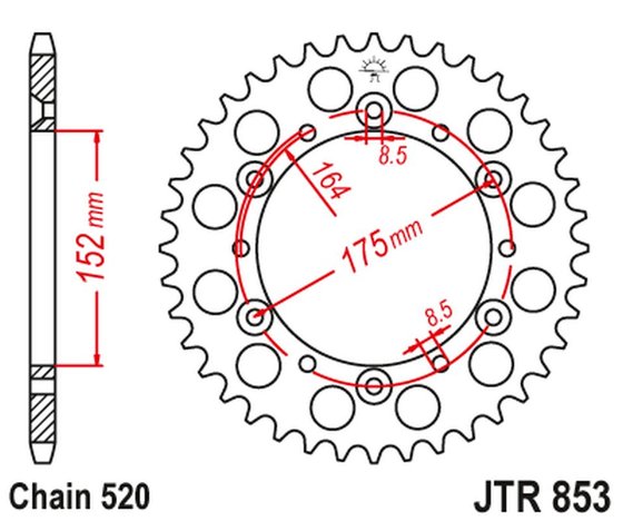 WR 400 F (1998 - 1998) "racelite" aliuminio galinė lenktyninė žvaigždutė | JT Sprockets