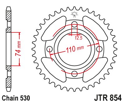 RD 400 (1978 - 1980) plieninė galinė žvaigždutė | JT Sprockets