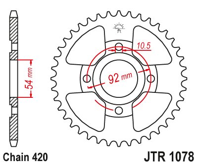 TZR 50 (1996 - 2012) galinė žvaigždutė 60 dantukų žingsnis 420 juoda | JT Sprockets