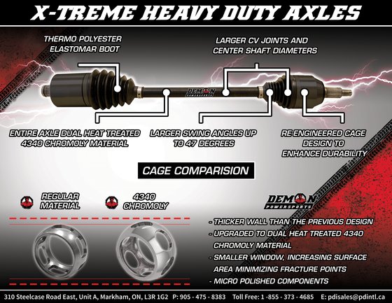 YXZ 1000 R (2016 - 2021) x-treme ilgos eigos ašis | DEMON