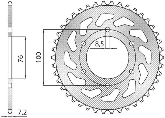 YZF R 125 (2008 - 2015) galinė žvaigždutė | SUNSTAR SPROCKETS