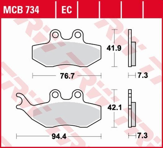 TZR 50 (2003 - 2016) universalios organinės standartinės stabdžių trinkelės | TRW