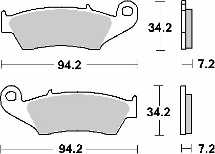 WR 250 F (2001 - 2017) stabdžių kaladėlės keraminės | SBS