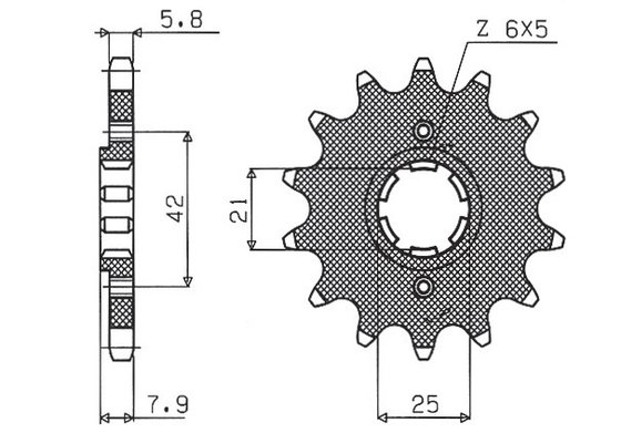 XT 550 (1982 - 1983) priekinė žvaigždutė | SUNSTAR SPROCKETS