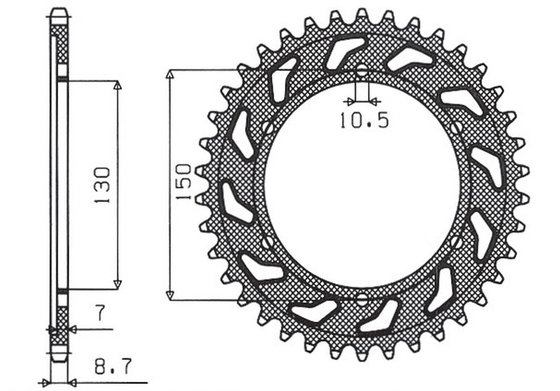 FZR 1000 (1989 - 1995) galinė žvaigždutė | SUNSTAR SPROCKETS