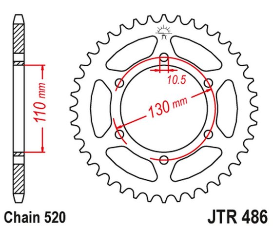 YZF R3 (2015 - 2020) juoda 42 t galinė žvaigždutė - 520 žingsnių | JT Sprockets