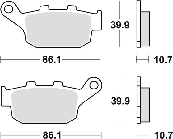 FZ6 R (2008 - 2018) universalios organinės stabdžių trinkelės | TRW