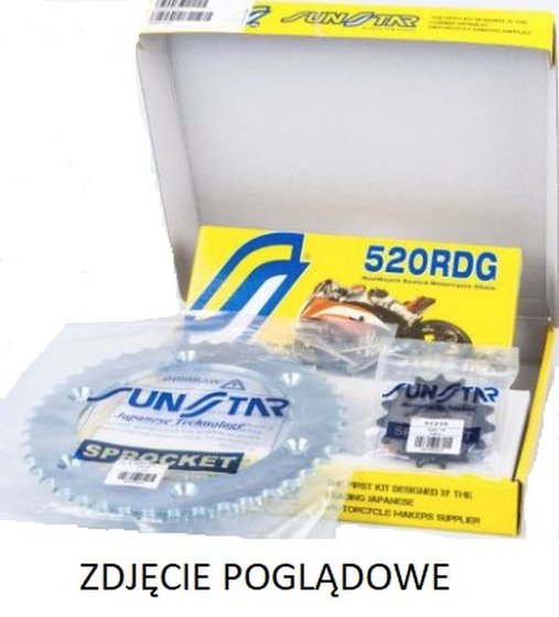 XTZ 660 TENERE (2008 - 2016) plieninių grandinių rinkinys su 15 t priekinėmis ir 45 t galinėmis žvaigždutėmis | SUNSTAR SPROCKETS