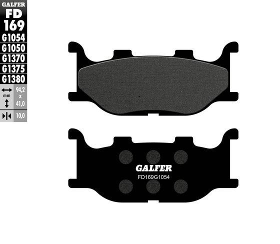 FZ6 R (2008 - 2018) pusmetalinės stabdžių trinkelės | GALFER