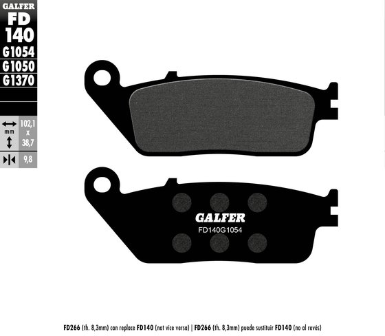 MT 01 (2005 - 2009) pusiau metalinės priekinės stabdžių trinkelės (honda/triumph) | GALFER