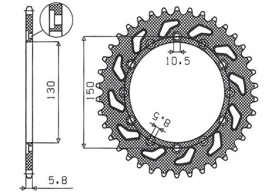 WR 250 R (2008 - 2010) galinė žvaigždutė | SUNSTAR SPROCKETS