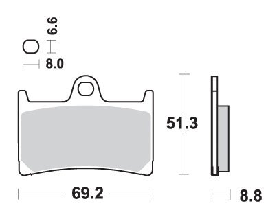 TZR 125 (1994 - 2004) stabdžių kaladėlės dual carbon | SBS