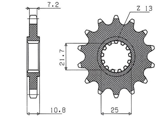 YZF R6 (2006 - 2016) priekinė žvaigždutė | SUNSTAR SPROCKETS