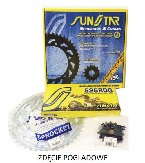 MT 07 (2014 - 2021) standartinis plieninių grandinių rinkinys, skirtas yamaha mt07 14-17 | SUNSTAR SPROCKETS