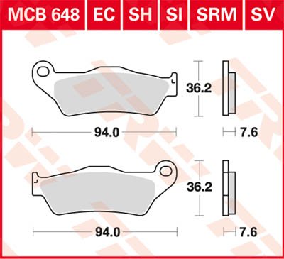 YZF R 125 (2008 - 2013) allround organic standard brake pad | TRW