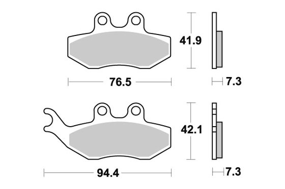 DT 50 (2004 - 2008) brakepads ceramic (774hf) | SBS