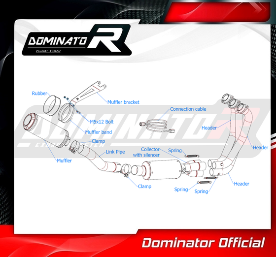 MT 09 (2021 - 2023) full exhaust system silencer gp black | Dominator