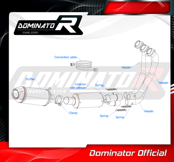 MT 09 (2021 - 2023) full exhaust system silencer hp3 black | Dominator