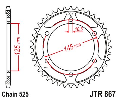 TDM 850 (1991 - 2001) rear sprocket 43 tooth pitch 525 jtr86743 | JT Sprockets