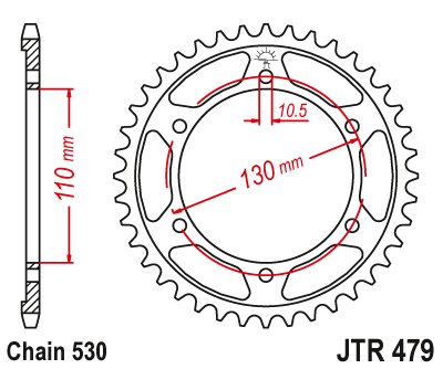 FZ1 S FAZER (2001 - 2015) rear sprocket 46 tooth pitch 530 jtr47946 | JT Sprockets