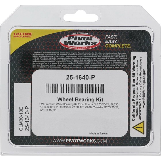 MT 03 (2020 - 2022) wheel bearing kit front | All Balls